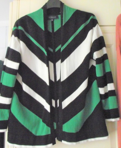 Black \u0026 White Striped Cardigan Size 