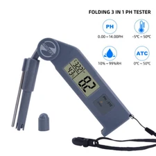 3 in 1 Ph Meter Ph Temp Hygrometer Waterproof Tester Swimming Pools Aquariums