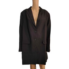 Ellos Long Boyfriend Blazer Black Size 22 Nwt