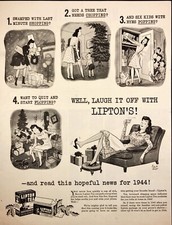 1943 Lipton Tea During Christmas More Tea Coming Soon WWII Vintage Print Ad
