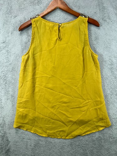 Hot Delicious Womens Large Tank Top Mustard Sequin Shirt Blouse Sleeveless NWOT - Picture 9 of 13