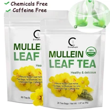 Mullein Leaf Tea for Lungs Cleanse & Immune Support, 100% Natural, Caffeine Free
