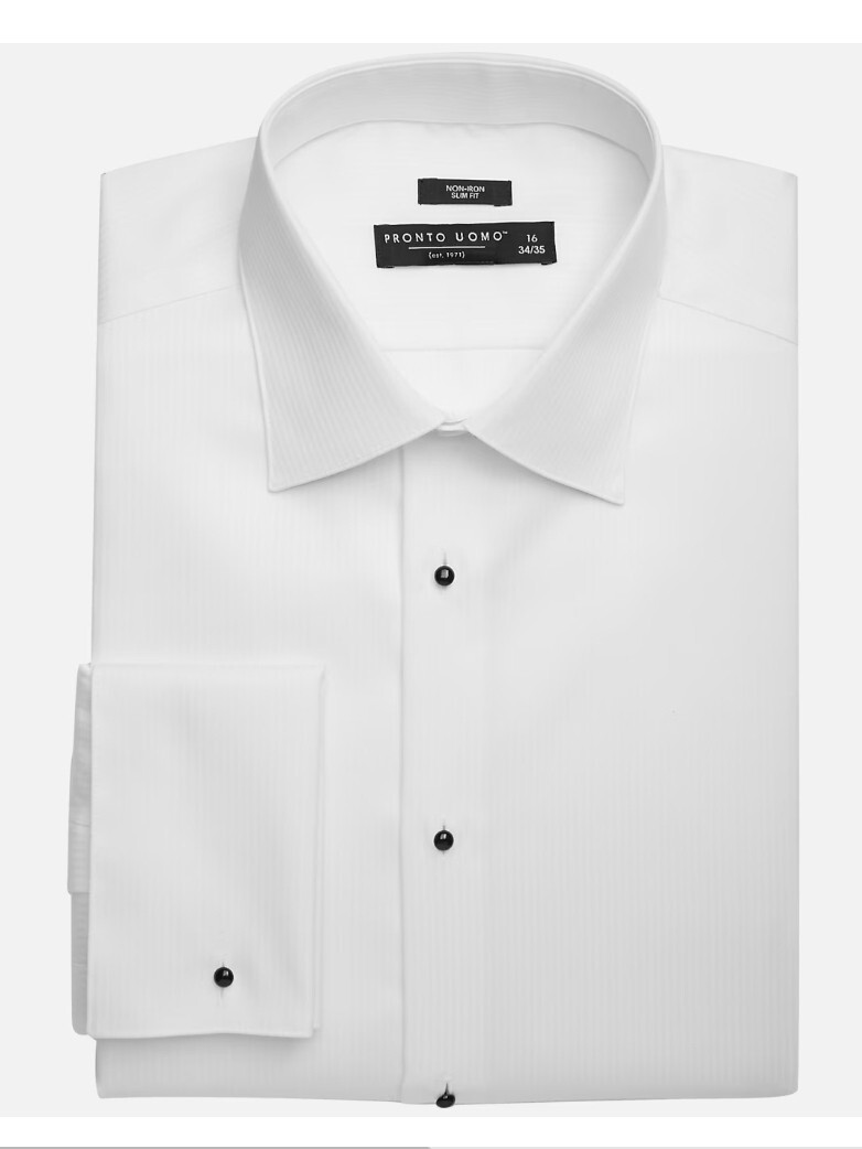 Pronto Uomo Men Slim Fit French Cuff Tuxedo Shirt Men's Wearhouse eBay