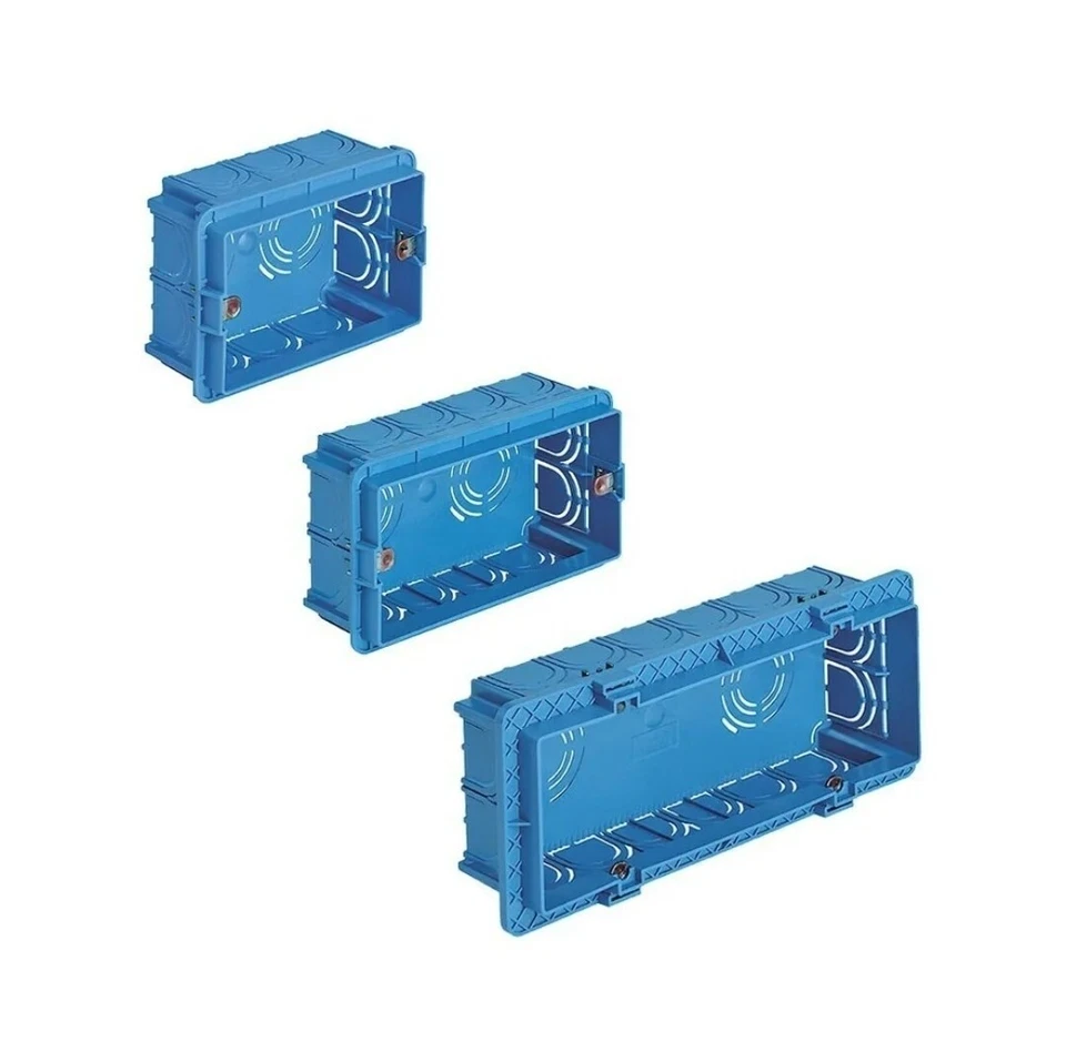 VIMAR CASSETTA DERIVAZIONE A PARETE O SCATOLA INCASSO A PARETE 3 4 6 7 POSTI BLU - Immagine 2 di 2