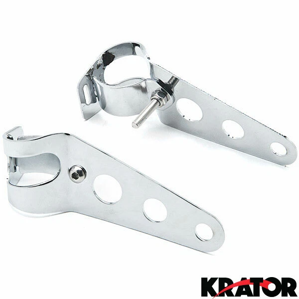 Soporte de montaje de faros para motocicleta 31 mm-37 mm horquilla oreja picadora café corredor cromo Foto 3 de 4