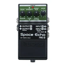 BOSS RE-2 Space Echo Compact Full Stereo I/O Delay Reverb Effects Pedal TONE