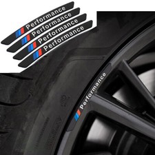 4pcs For Bmw Performance Wheel Aluminum Sticker Badge Emblem M Power Sport Black