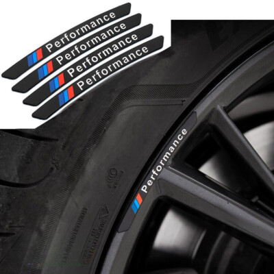 4pcs for BMW Performance Wheel Aluminum Sticker Badge Emblem M Power Sport Black