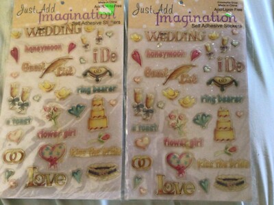 Wedding seal adhesive stickers  Just  add Imagination.   2 sets