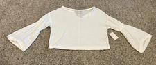 We The Free NWT Women's White Long Bell Sleeve Thermal Top Size XS