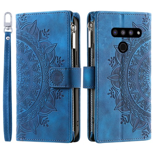 LG V50 ThinQ 5G Case Datura Leather Zipper Card Slots Flip Wallet Pocket Cover - Picture 33 of 67