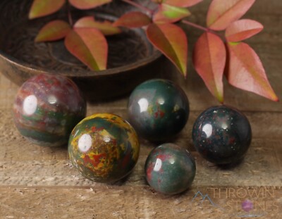 HELIOTROPE BLOODSTONE Crystal Ball Sphere - Housewarming Gift, Home Decor, E0269