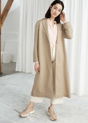 white linen duster coat
