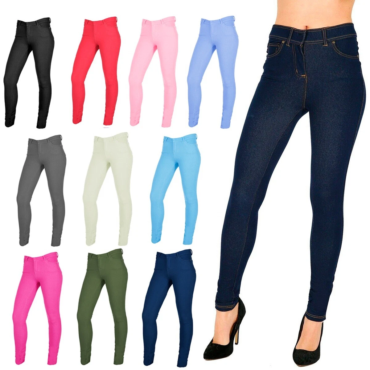 Ladies women JEGGINGS SKINNY FIT Tights STRETCHY GIRLS FASHION JEANS  TROUSERS