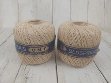 Clark’s Mercerized Cotton Off White Bedspread Weight 250 Yards Two Spool Vintage