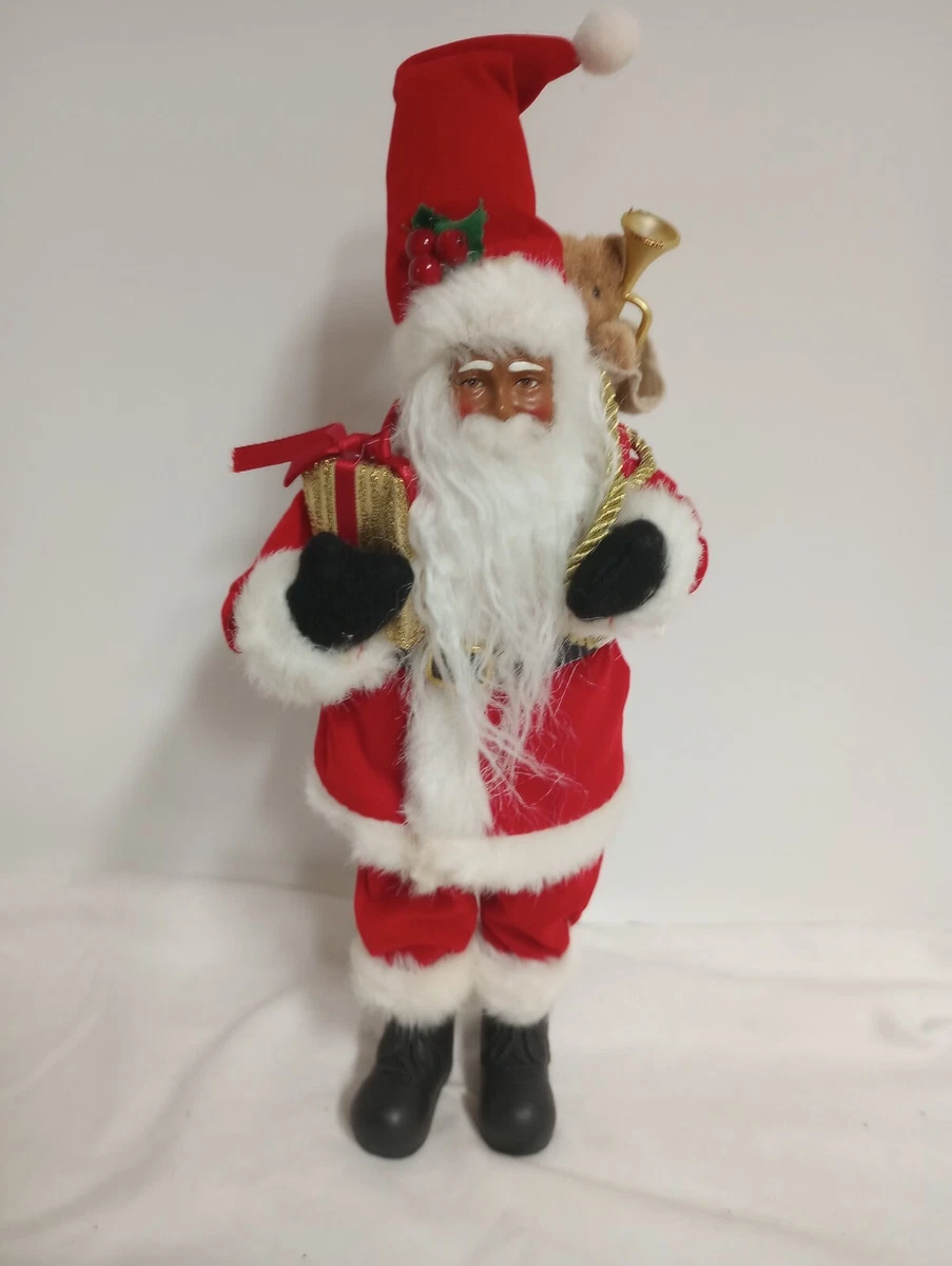 African American Black Santa Traditional Outfit Carrying Sack of