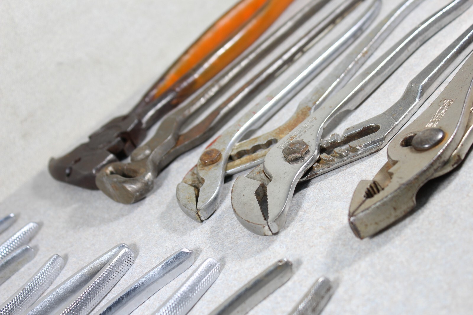 Lot of (10) Diamond Calk Horseshoe Company Pliers, Nippers, Slip Joint, Fencing