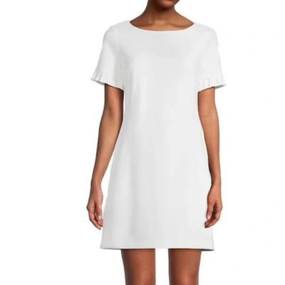 tommy hilfiger chiffon scuba crepe dress Tommy Hilfiger Ruffle Sleeve Scuba Crepe Sheath Dress