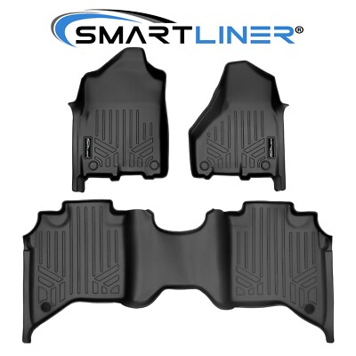 SMARTLINER Custom Fit Floor Mats 2 Row Liner 2019-2025 Ram 2500 3500 Crew Cab
