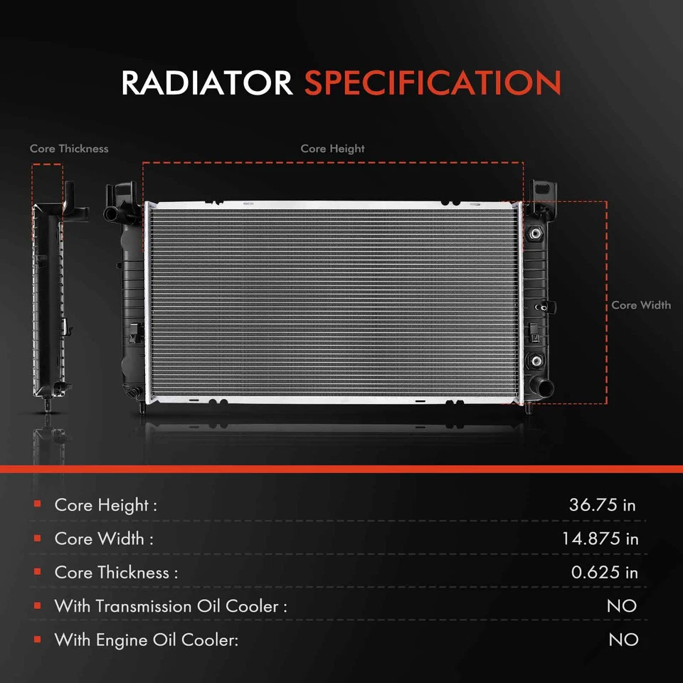 Kit de conjunto de radiador y ventilador de refrigeración sin enfriador de aceite para Chevy Cobalt 05-10 Pontiac G5 Foto 3 de 4