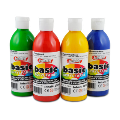 Besthobby basic Acrylfarbe 250 ml (10 Coelinblau) Leinwand Papier Holz Malfarbe 