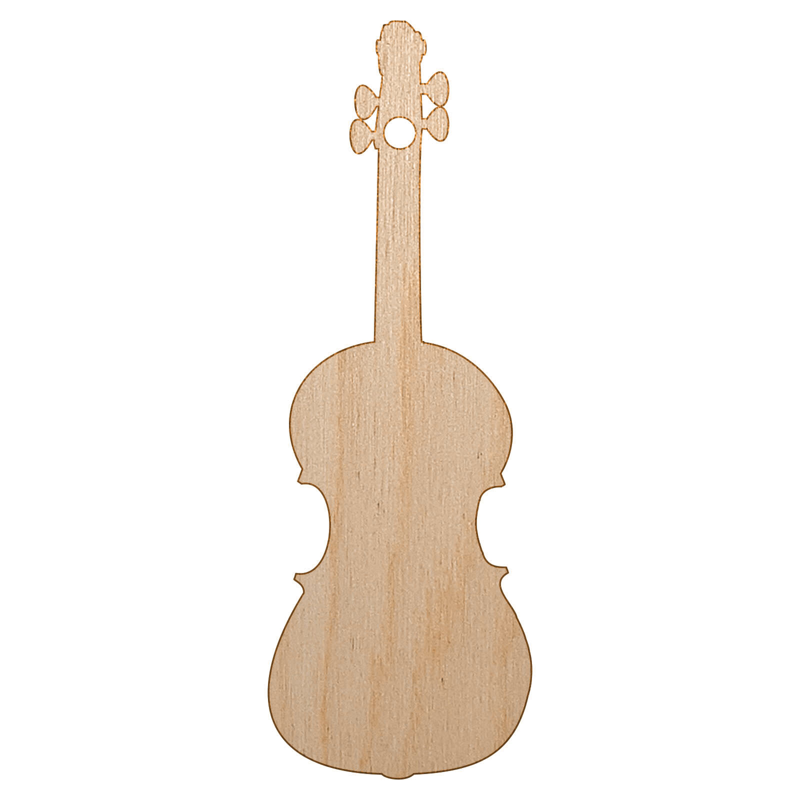 Violin Silhouette Unfinished Wood Craft Ornament for Christmas Tree