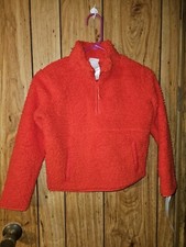 L 10/12 Kids Wondershop Red shearling pullover family pajamas top Xmas