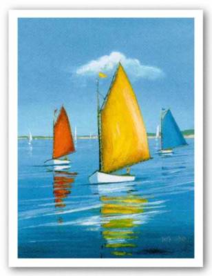 Newport Regatta Sally Caldwell Fisher Sailing Art Print 10x8