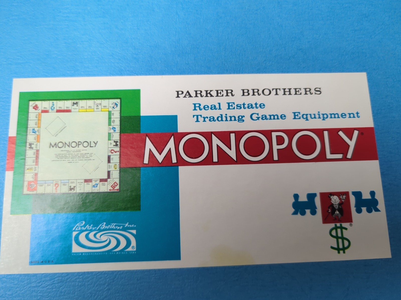 Vintage 1961 Monopoly Board Game, Parker Brothers, Missing 1 Die
