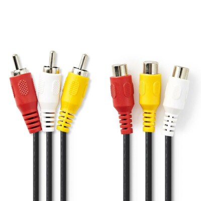 3m Videokabel Composite RCA Verlängerung Cinch Audio Video AV TV Kabel NED 