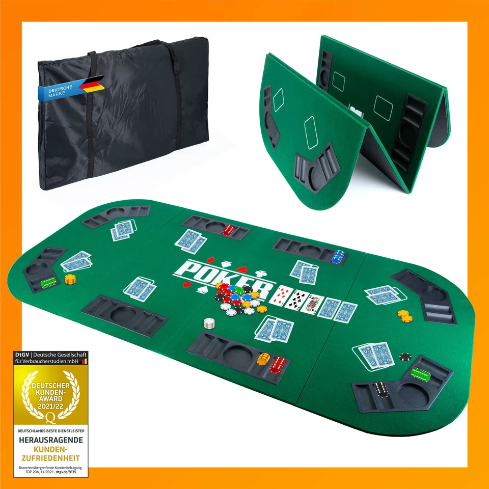 GOODS & GAGDETS GMBH Luxus XXL Pokertischauflage Pokertisch-Auflage Poker-Tischauflage Pokerauflage