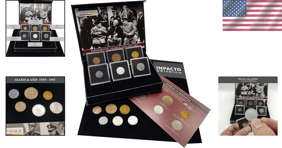 Historical WWII Memorabilia: 6 Coins with Certificate of Authenticity Included - Image 2 of 4