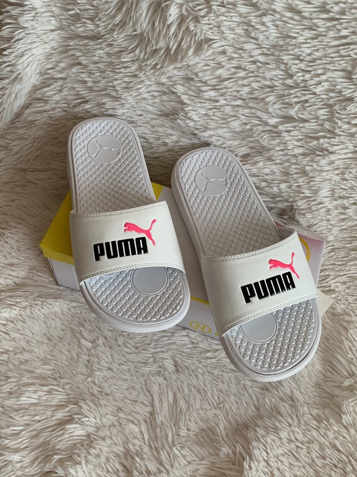 Toboganes para mujer talla 8 PUMA Cool Cat estilo: 371013 13 blanco knockout/rosa Foto 3 de 4