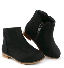 Cat  Jack Penelope Boots Toddler Girl Sz 10 Black Zipper Booties Faux Suede New