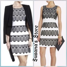 NWT BCBG MAXAZRIA SIZE 0 LORENNA LACE TIERED SCALLOP SHEATH DRESS