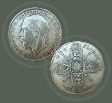 1923 British George v Silver One Florin Coin