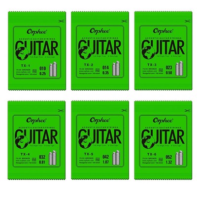 Orphee Kohlenstoffstahl Akustikgitarre Einzelsaite E-Saite Stärke 010 klarer Ton