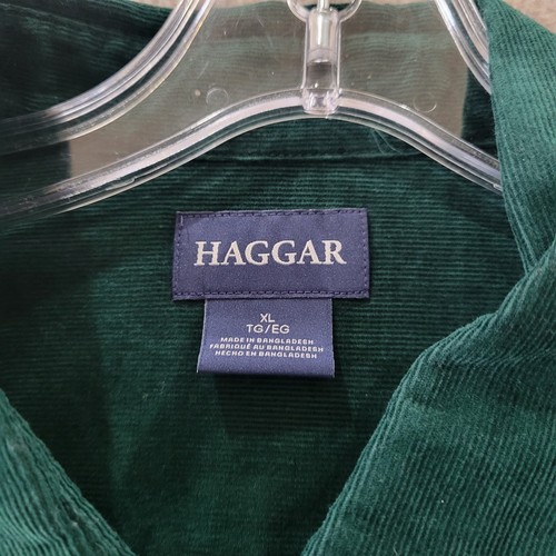 Haggar Corduroy Men's Regular Fit Button-Down Shirt-Size XL Hunter Green NWT New - Picture 3 of 8