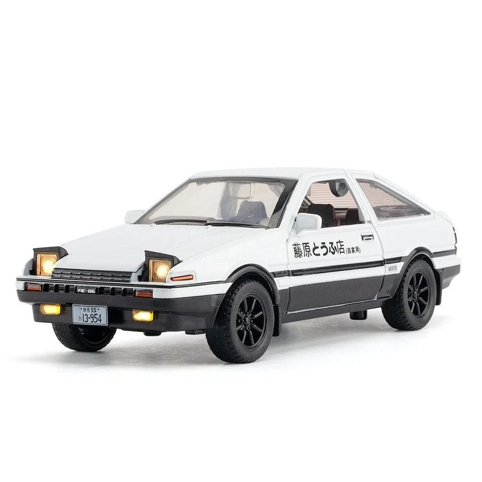 1/32 Initial D AE86 Toy Car Diecast Toyota Miniature Model Pull Back Sound Light - Image 2 of 4