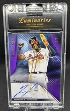 Ronald Acuna Jr 2024 Topps Luminaries Rule The Night Auto #3/3 Bookend Braves
