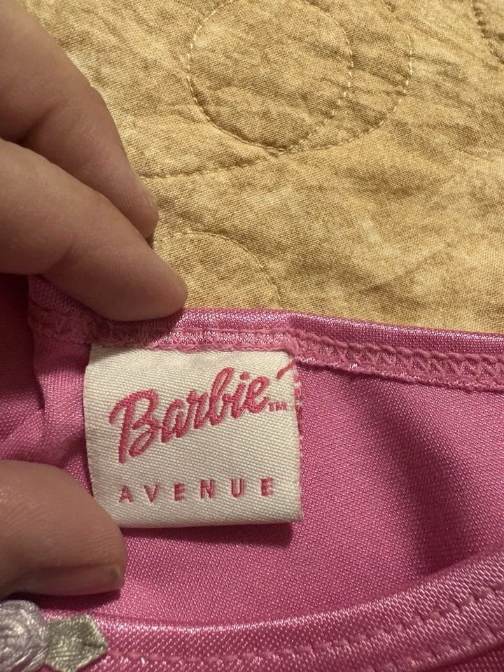 Vintage Barbie Nightgown Girls Small Pink Long Sleeve Princess Dress 2005 Mattel - Image 3 of 3