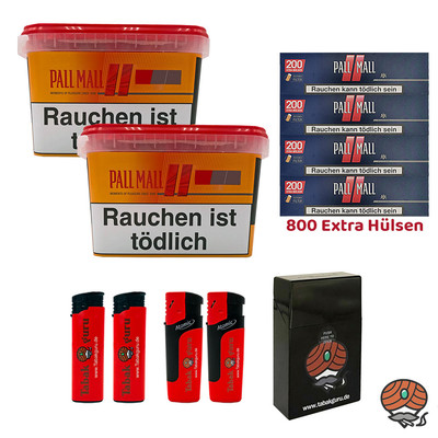 Pall Mall Allround Volumentabak Mega Box 2x 125g, Red Xtra Hülsen, Zubehör