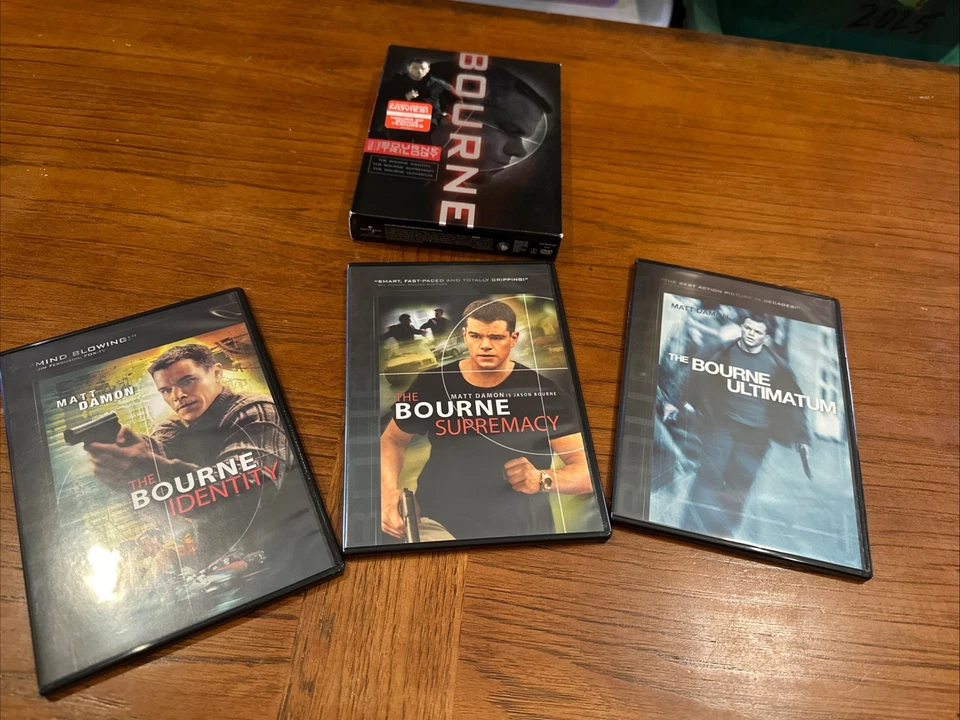 The Bourne Trilogy DVD Set Matt Damon Action 3 Movies Bonus Features Complete - Image 3 of 4