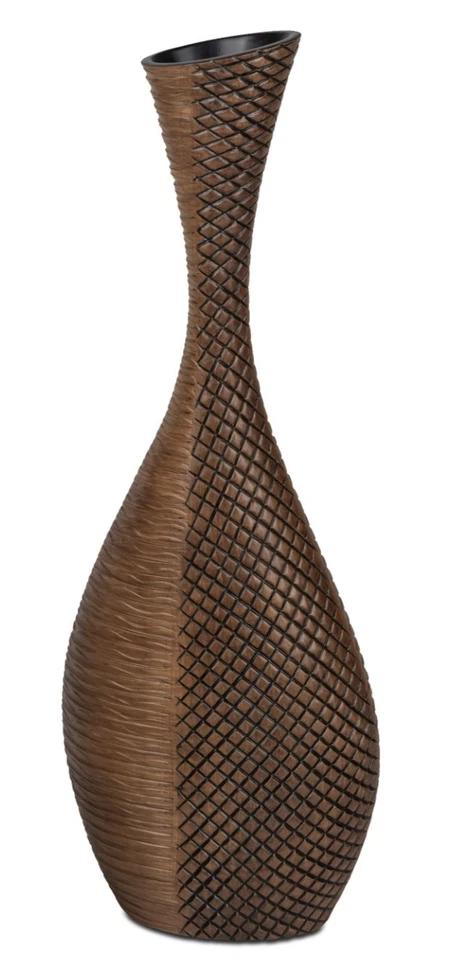 formano Flaschenvase 57cm Holzoptik aus Keramik matt modern mit Relief 7 44 61 6