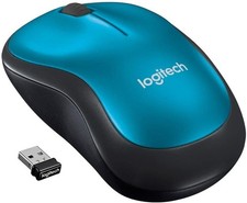 Logitech M185 Wireless Mouse, 2.4GHz with USB Mini Receiver with PC,Laptop Blue 