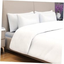 Enjoy Life White Duvet Cover Set 100 Cotton - 3 Pieces Warm  Luxurious, Queen