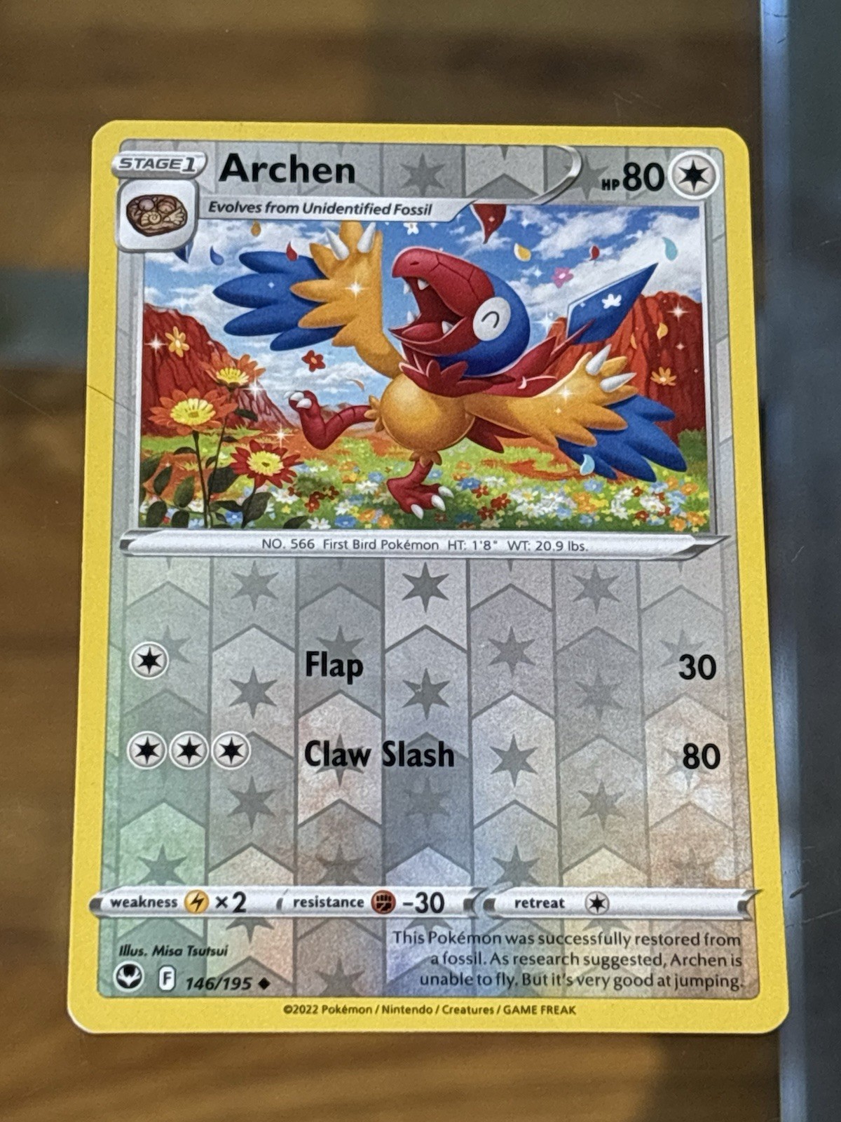 Archen 146/195 Reverse Holo Silver Tempest Pokemon Card