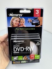 Memorex 3 Pack 2x Mini DVD-RW Discs With Jewel Cases 1.4 GB NEW Sealed