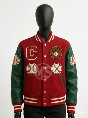 Custom Multi Color Leather Sleeve with embroidery Men Varsity Jacket Regular Fit