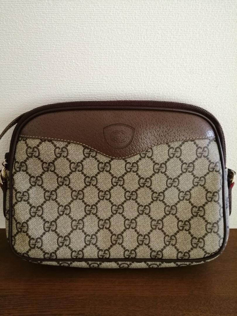 Vintage GG Gucci Cream Canvas Compact Shoulder Bag Pre-Owned